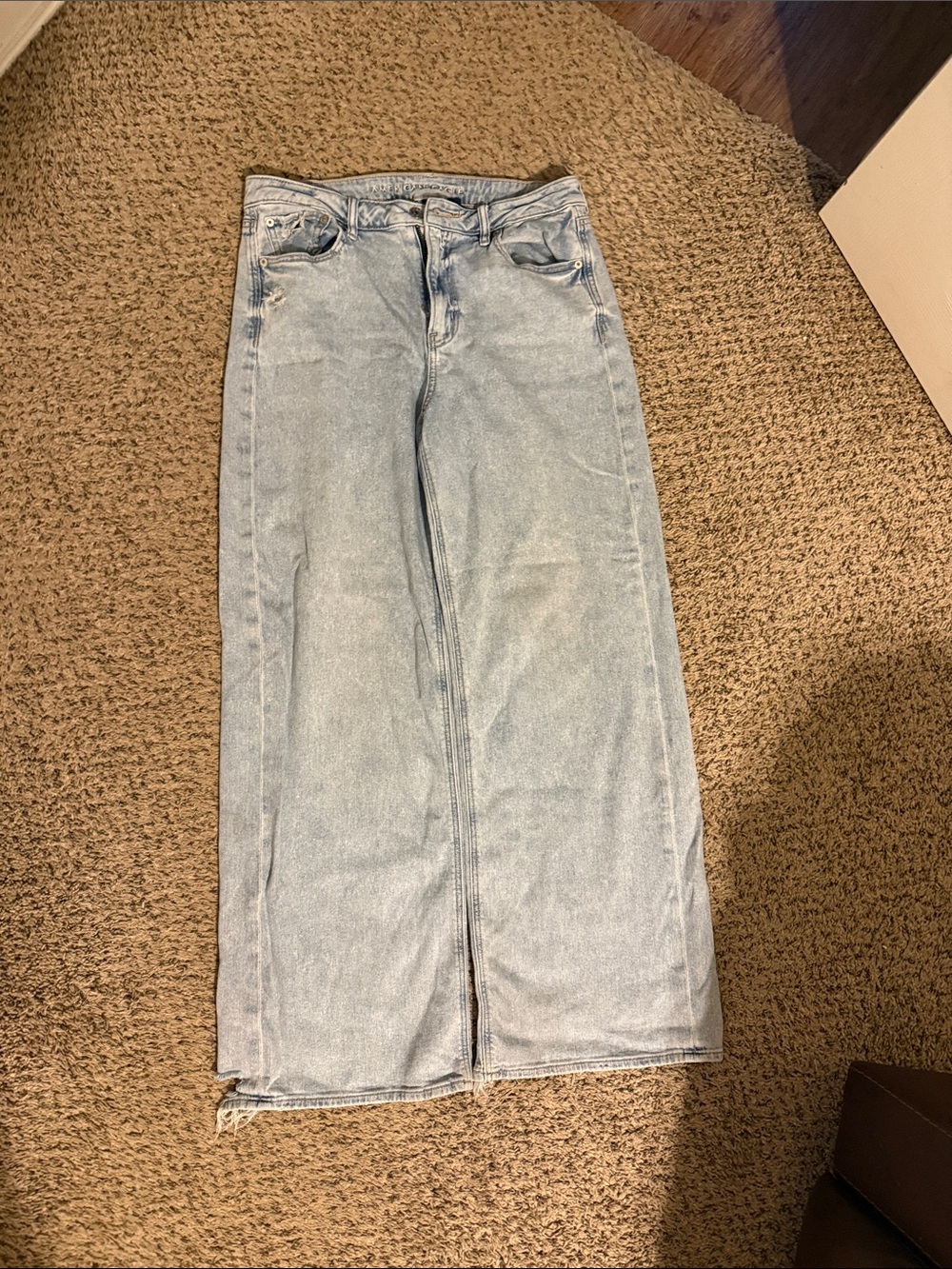 American Eagle Outfitters Light Blue Wide Leg Denim Skirt
